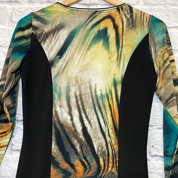 Libra Abstract Print Tunic Length Long Sleeve Top Size Extra Small - Picture 7 of 10